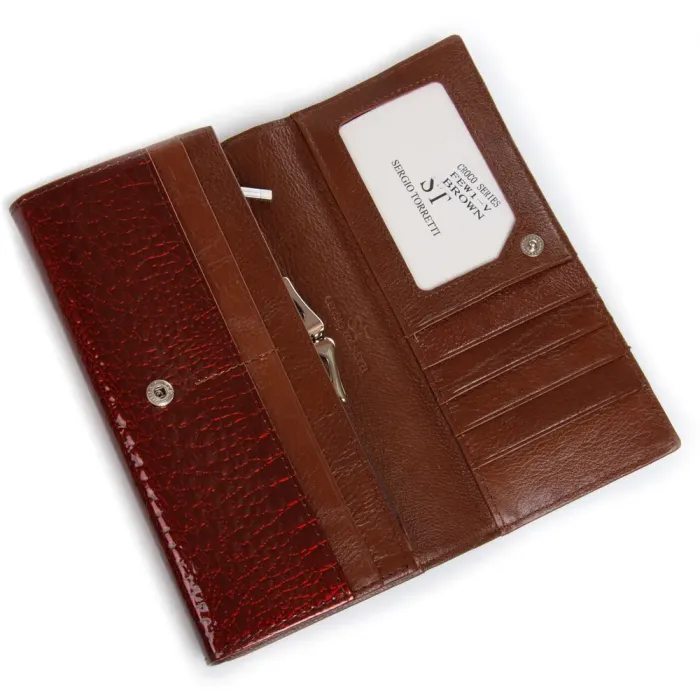 Кошелек LR Женский кожа-лак SERGIO TORRETTI FEW1-V brown