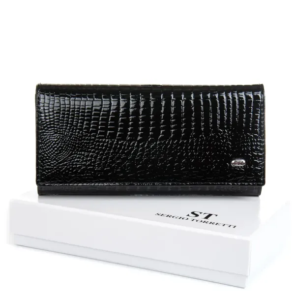 Кошелек LR Женский кожа-лак SERGIO TORRETTI FEW1-V black