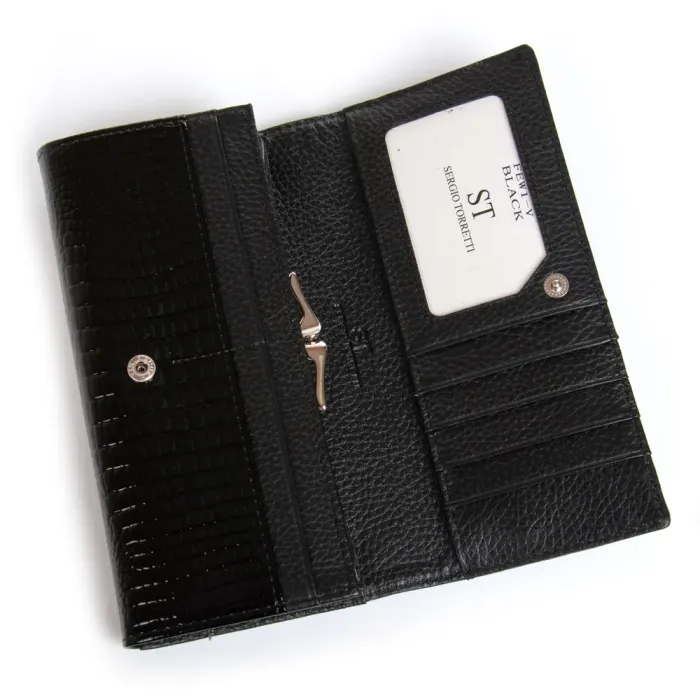 Кошелек LR Женский кожа-лак SERGIO TORRETTI FEW1-V black