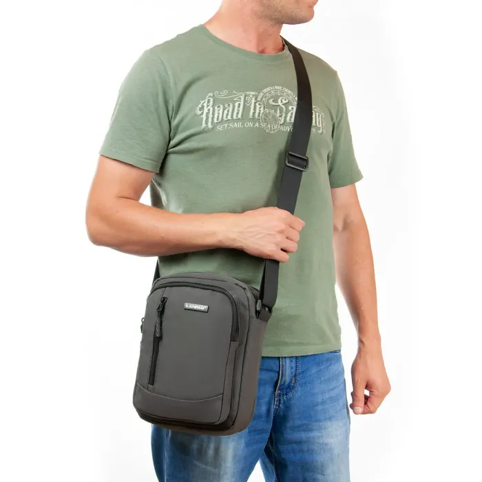 Сумка Мужская Планшет нейлон Lanpad 15068 grey бол