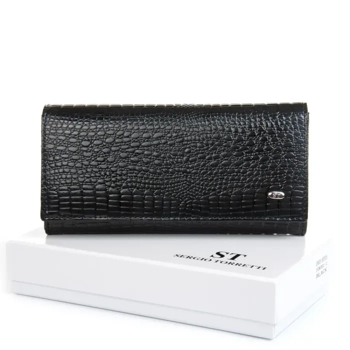 Кошелек LR Женский кожа-лак SERGIO TORRETTI FEW501-2 black