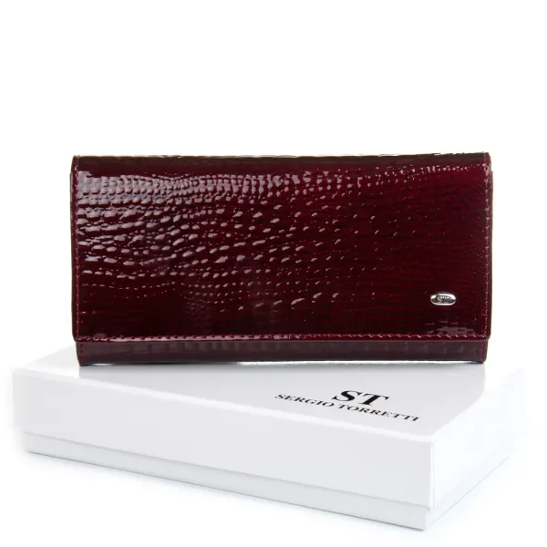 Кошелек LR Женский кожа-лак SERGIO TORRETTI FEW501-2 wine red