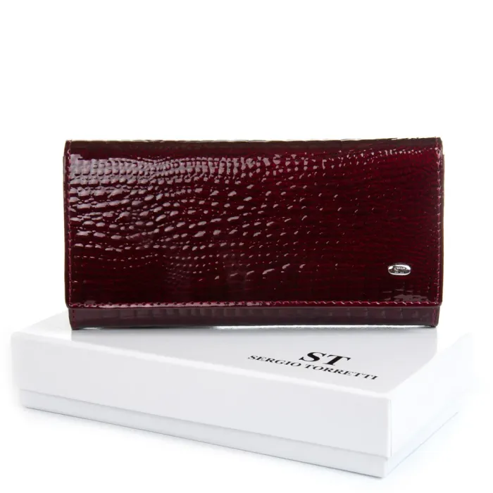Кошелек LR Женский кожа-лак SERGIO TORRETTI FEW501-2 wine red