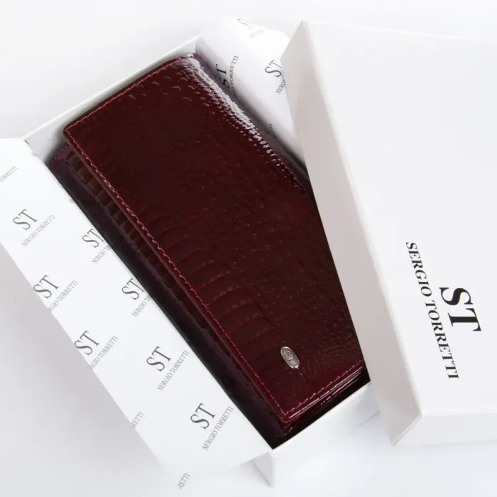 Кошелек LR Женский кожа-лак SERGIO TORRETTI FEW501-2 wine red