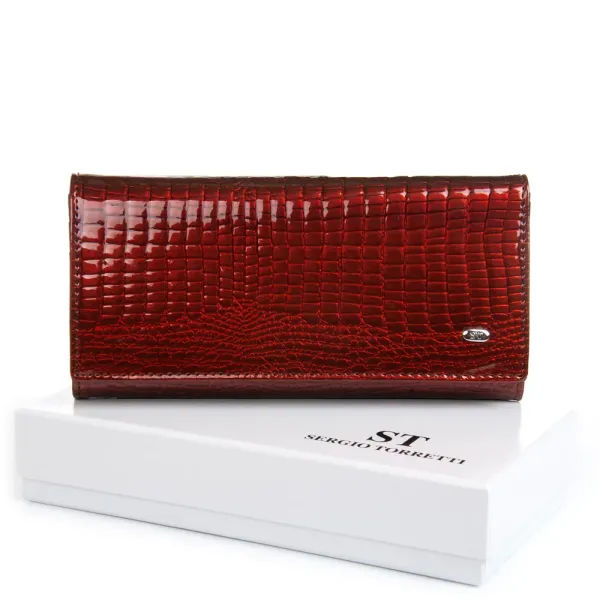 Кошелек LR Женский кожа-лак SERGIO TORRETTI FEW501-2 brown