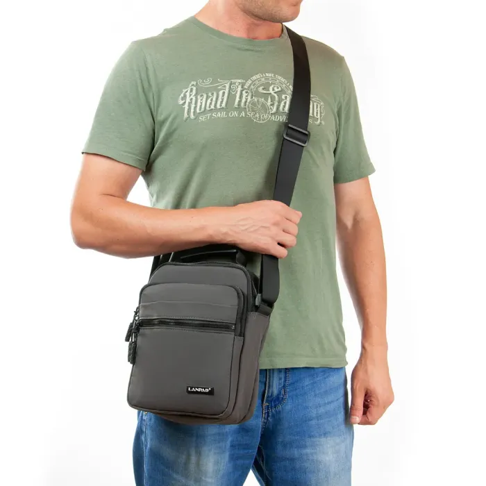 Сумка Мужская Планшет нейлон Lanpad 82091 grey бол