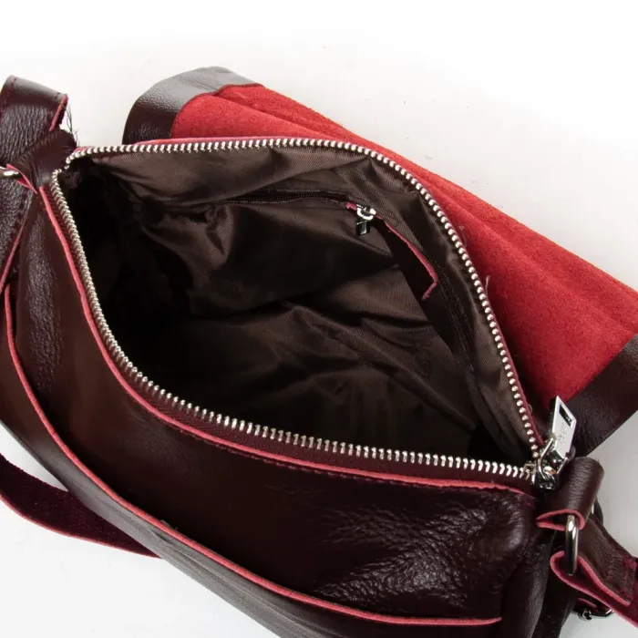 Сумка Женская Классическая кожа ALEX RAI 6504 wine red