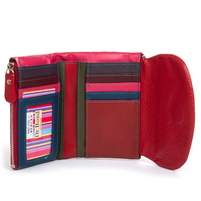 Кошелек Rainbow Женский кожа DR. BOND WRS-239-1 red