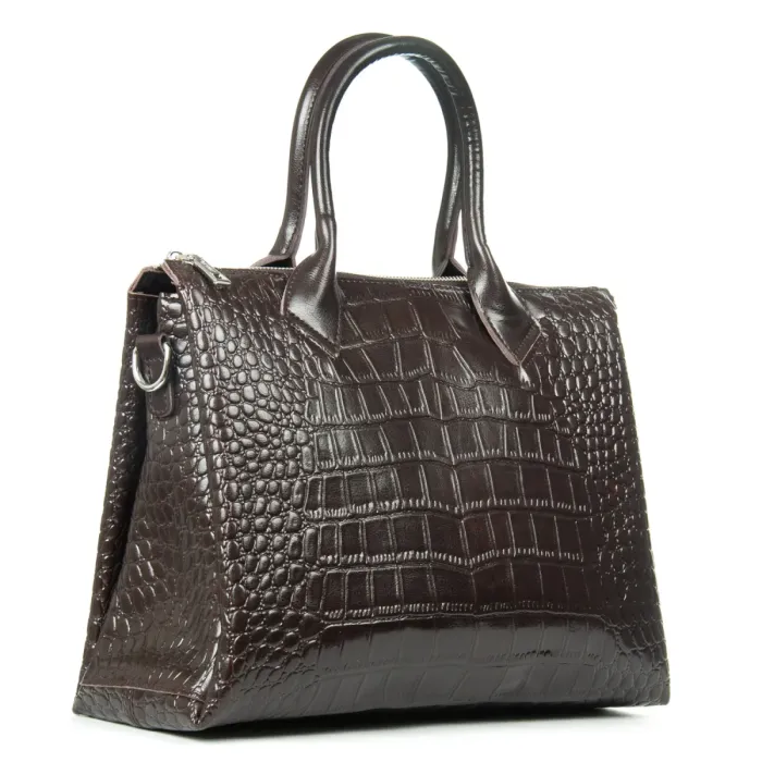 Сумка Женская Классическая кожа ALEX RAI 1561 brown croco