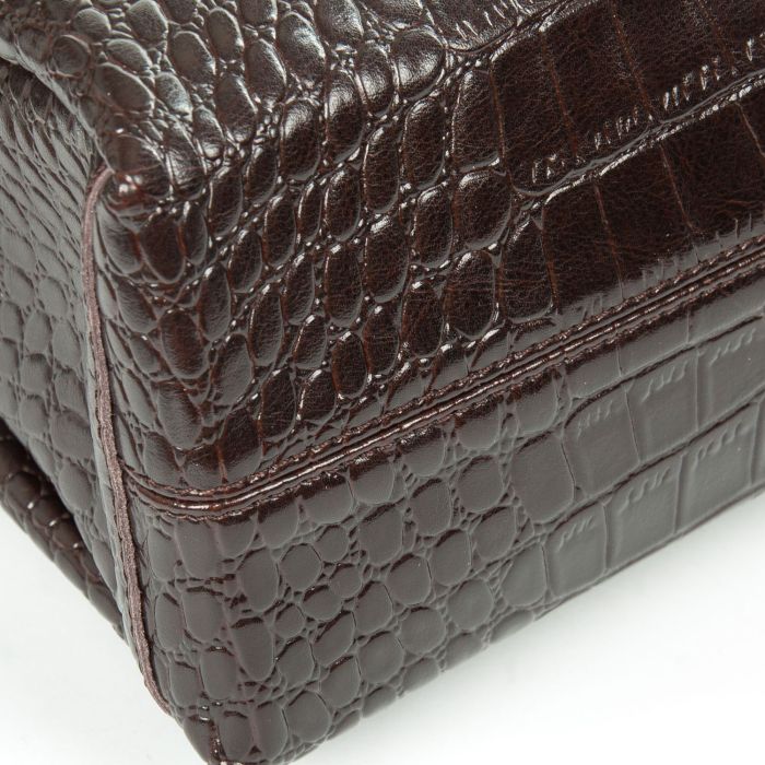 Сумка Женская Классическая кожа ALEX RAI 1561 brown croco