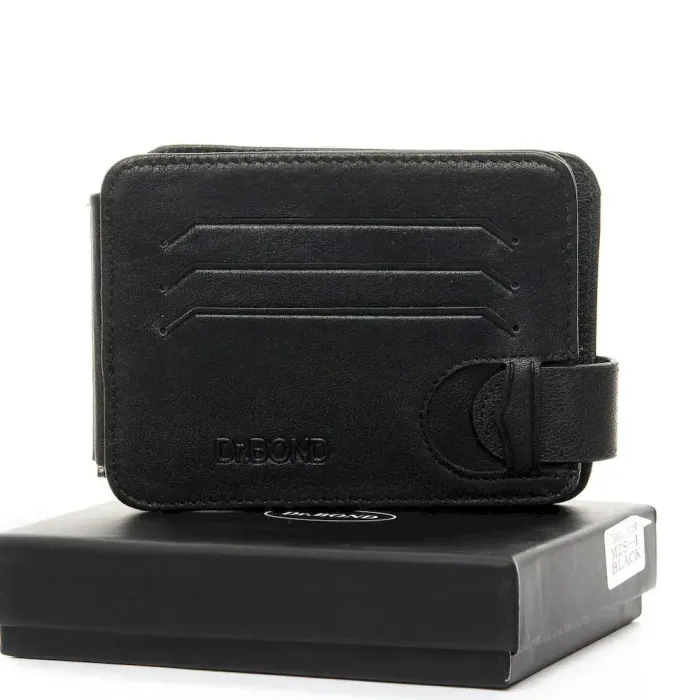 Чоловічий гаманець Classic шкіряний Dr.Bond MZS-4 black
