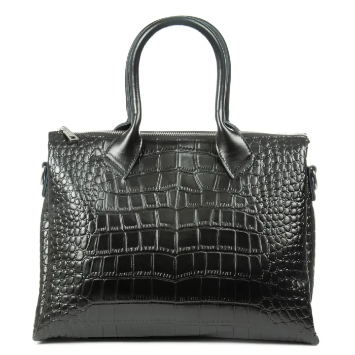 Сумка Женская Классическая кожа ALEX RAI 1561 black croco