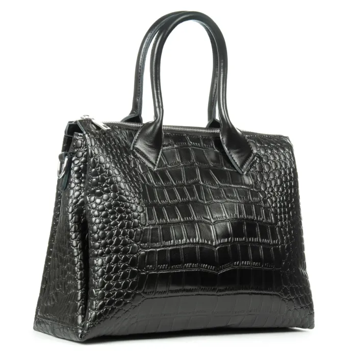 Сумка Женская Классическая кожа ALEX RAI 1561 black croco
