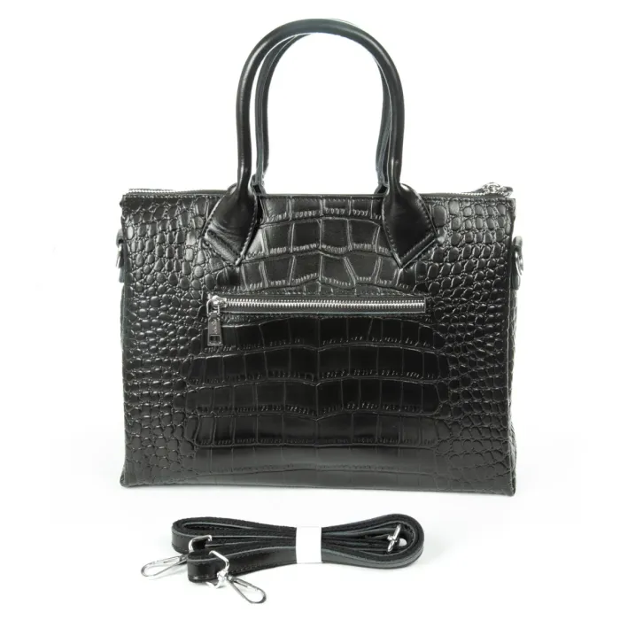Сумка Женская Классическая кожа ALEX RAI 1561 black croco