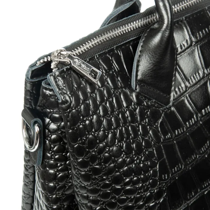 Сумка Женская Классическая кожа ALEX RAI 1561 black croco