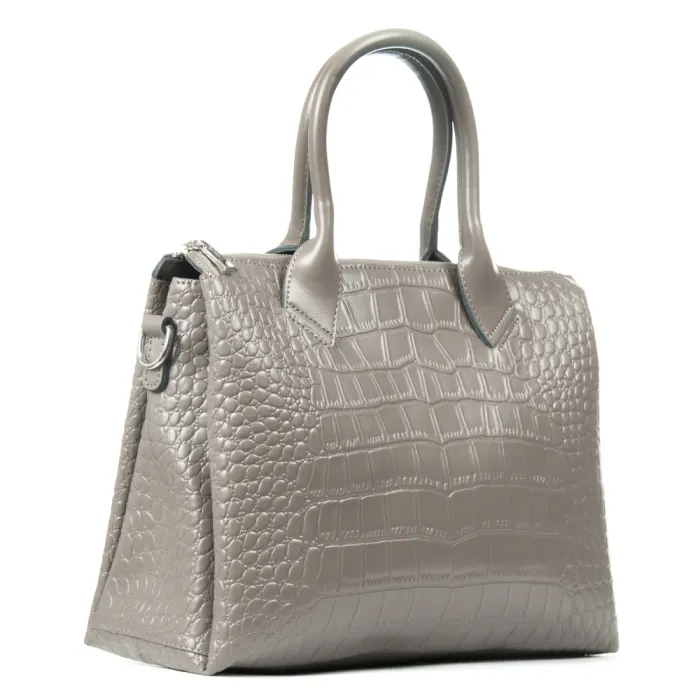 Сумка Женская Классическая кожа ALEX RAI 1561 grey croco