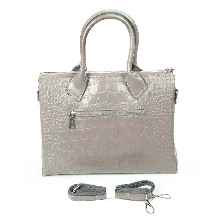 Сумка Женская Классическая кожа ALEX RAI 1561 grey croco