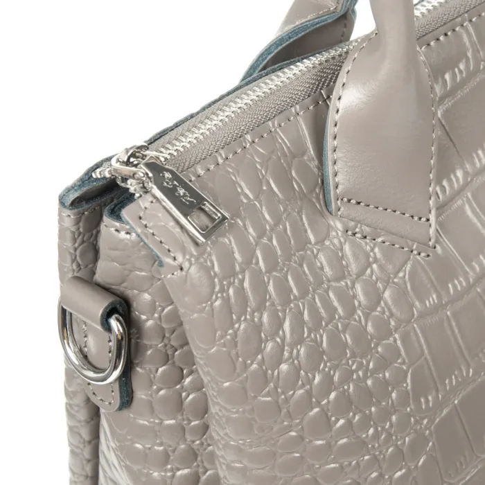 Сумка Женская Классическая кожа ALEX RAI 1561 grey croco