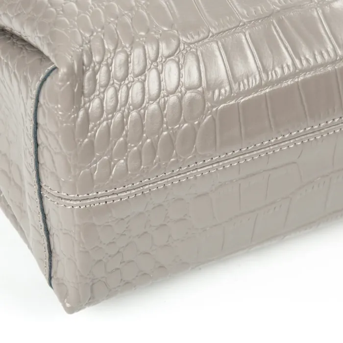 Сумка Женская Классическая кожа ALEX RAI 1561 grey croco