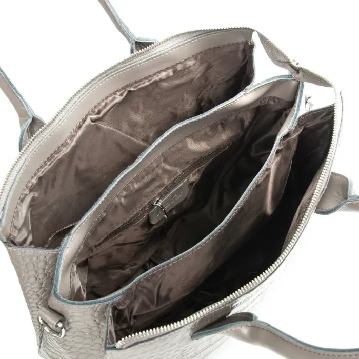 Сумка Женская Классическая кожа ALEX RAI 1561 grey croco