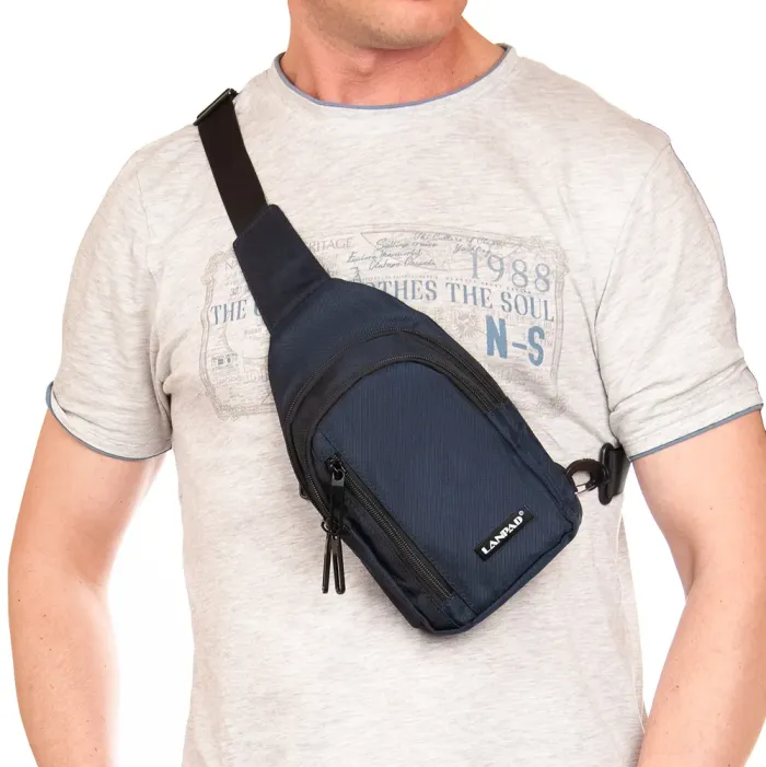 Сумка Мужская На Плечо нейлон Lanpad 20829 blue