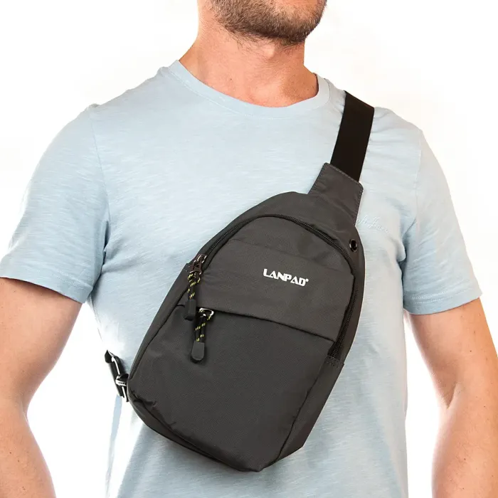 Сумка Мужская На Плечо нейлон Lanpad 83019 grey