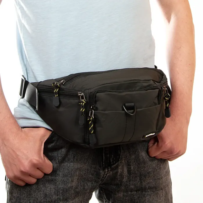 Сумка Мужская На пояс нейлон Lanpad 61042 black