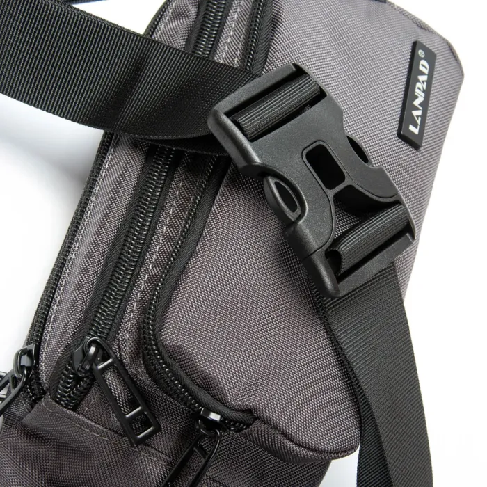 Сумка Мужская На пояс нейлон Lanpad 35002 gray