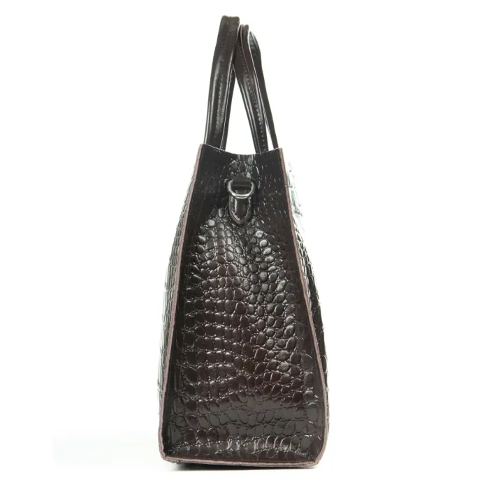 Сумка Женская Классическая кожа ALEX RAI 1564 brown croco