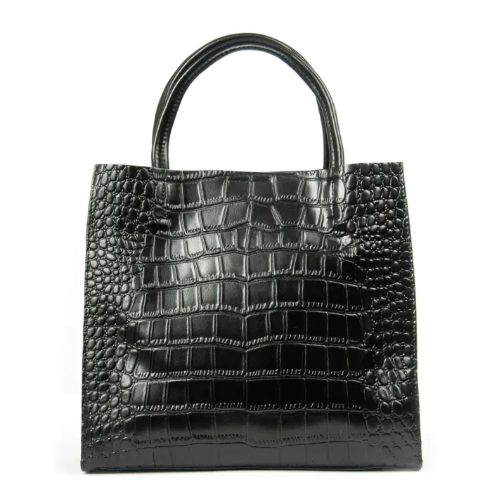 Сумка Женская Классическая кожа ALEX RAI 1564 black croco
