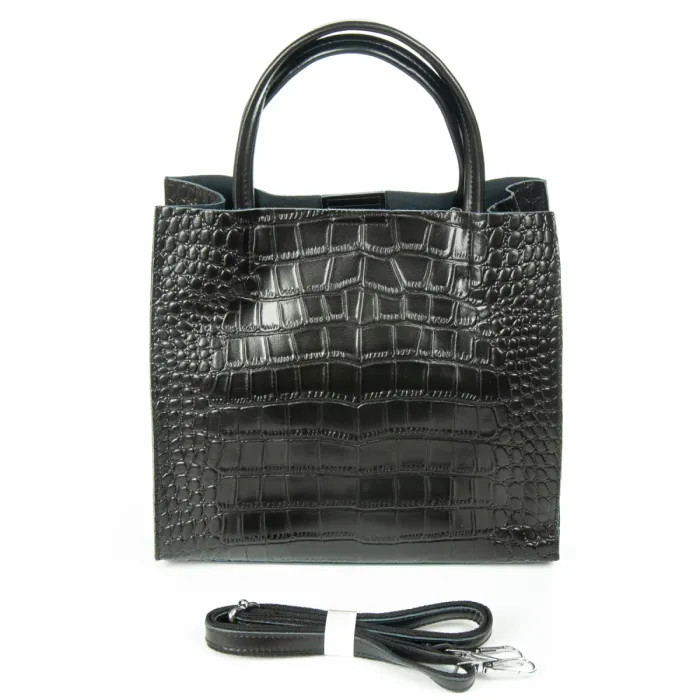 Сумка Женская Классическая кожа ALEX RAI 1564 black croco