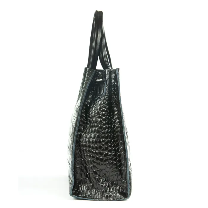 Сумка Женская Классическая кожа ALEX RAI 1564 black croco