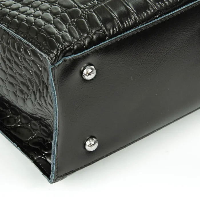 Сумка Женская Классическая кожа ALEX RAI 1564 black croco