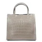 Сумка Женская Классическая кожа ALEX RAI 1564 grey croco