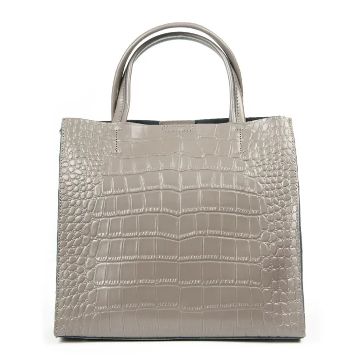 Сумка Женская Классическая кожа ALEX RAI 1564 grey croco