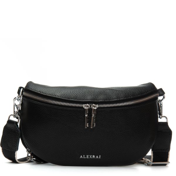 Сумка Женская Классическая кожа ALEX RAI 99127 black бананка