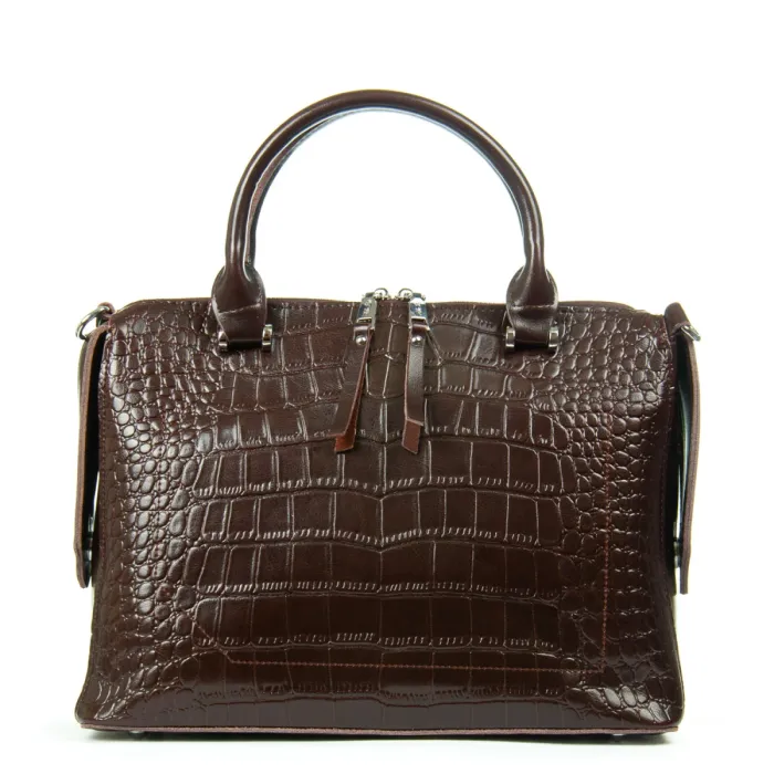 Сумка Женская Классическая кожа ALEX RAI 8542 brown croco
