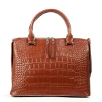 Сумка Женская Классическая кожа ALEX RAI 8542 coffee croco
