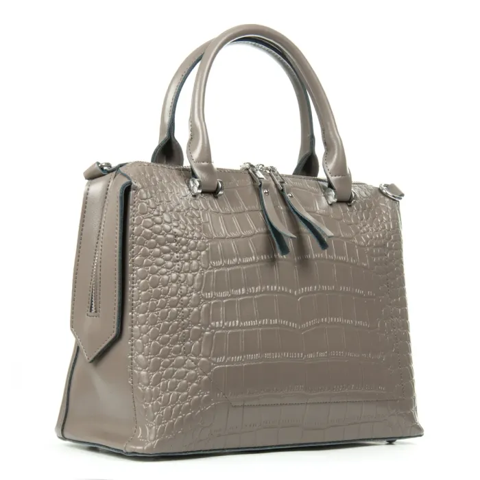 Сумка Женская Классическая кожа ALEX RAI 8542 khaki croco