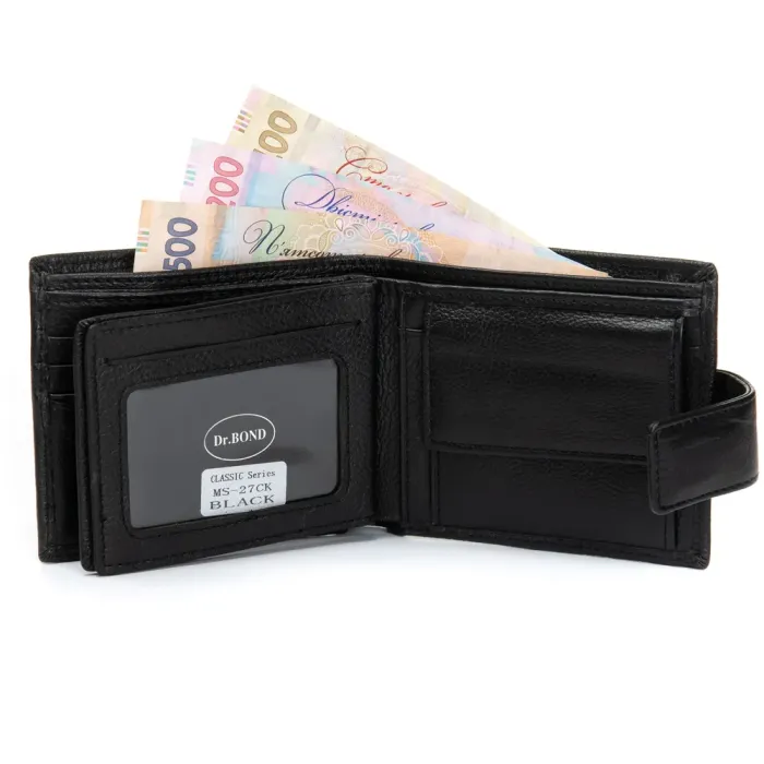 Кошелек Classic Мужской кожа DR. BOND MS-27CK black