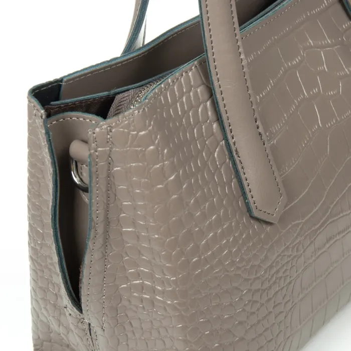 Сумка Женская Классическая кожа ALEX RAI 8815 khaki croco