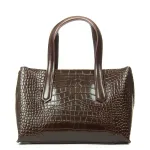 Сумка Женская Классическая кожа ALEX RAI 8815 brown croco