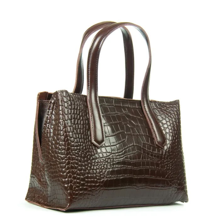 Сумка Женская Классическая кожа ALEX RAI 8815 brown croco