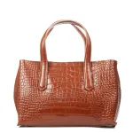 Сумка Женская Классическая кожа ALEX RAI 8815 coffee croco