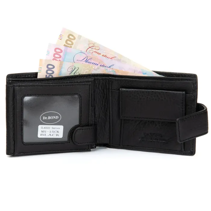 Кошелек Classic Мужской кожа DR. BOND MS-15CK black