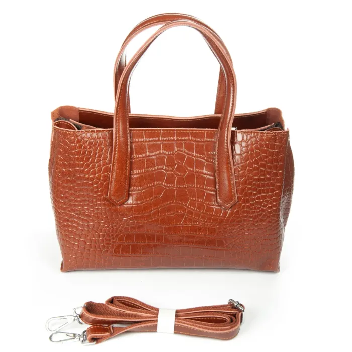 Сумка Женская Классическая кожа ALEX RAI 8815 coffee croco
