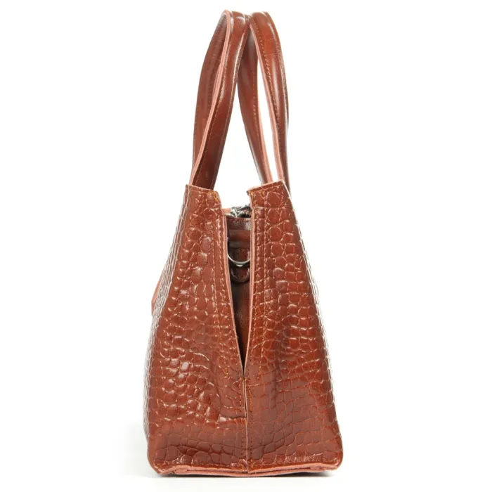 Сумка Женская Классическая кожа ALEX RAI 8815 coffee croco