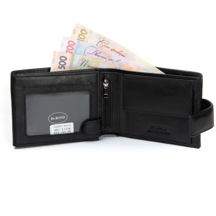 Кошелек Classic Мужской кожа DR. BOND MS-17CK black