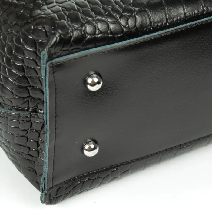 Сумка Женская Классическая кожа ALEX RAI 8815 black croco