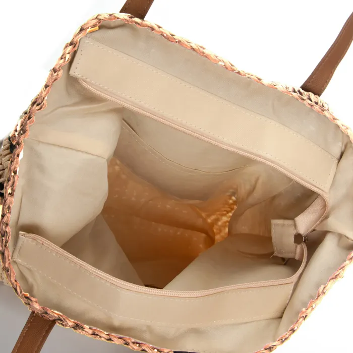 Сумка Женская Плетеная LUXEVA 0006 khaki beige